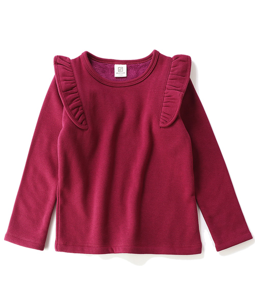 devirock（デビロック）の「裏シャギー肩フリルトップス（Tシャツ/カットソー・キッズ・ブラック/ヘザーチャコール/ブルー系その他/ラベンダー/パープル系その他/ワイン/ピンク系その他/スモークピンク・80ｃｍ/90cm/100cm/110cm/120cm/130cm/140cm/150cm/160cm）」の12枚目の写真