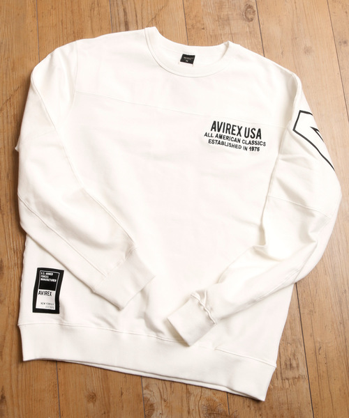 And A（アンドエー）の「AVIREX アヴィレックス / LS BIG LOGO CREW NECK SWEAT ビッグロゴプリント 長袖クルーネック オーバーサイズスウェット / 6193477（スウェット・メンズ・ホワイト/ブラック/エメラルド/バーガンディー・MEDIUM/LARGE/X-LARGE/XX-LARGE）」の10枚目の写真