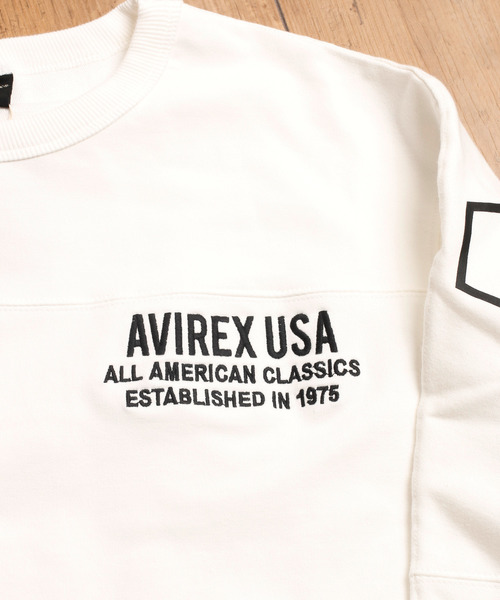 And A（アンドエー）の「AVIREX アヴィレックス / LS BIG LOGO CREW NECK SWEAT ビッグロゴプリント 長袖クルーネック オーバーサイズスウェット / 6193477（スウェット・メンズ・ホワイト/ブラック/エメラルド/バーガンディー・MEDIUM/LARGE/X-LARGE/XX-LARGE）」の12枚目の写真