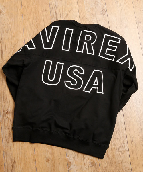 And A（アンドエー）の「AVIREX アヴィレックス / LS BIG LOGO CREW NECK SWEAT ビッグロゴプリント 長袖クルーネック オーバーサイズスウェット / 6193477（スウェット・メンズ・ホワイト/ブラック/エメラルド/バーガンディー・MEDIUM/LARGE/X-LARGE/XX-LARGE）」の17枚目の写真