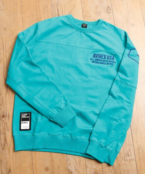 And A（アンドエー）の「AVIREX アヴィレックス / LS BIG LOGO CREW NECK SWEAT ビッグロゴプリント 長袖クルーネック オーバーサイズスウェット / 6193477（スウェット・メンズ・ホワイト/ブラック/エメラルド/バーガンディー・MEDIUM/LARGE/X-LARGE/XX-LARGE）」の18枚目の写真