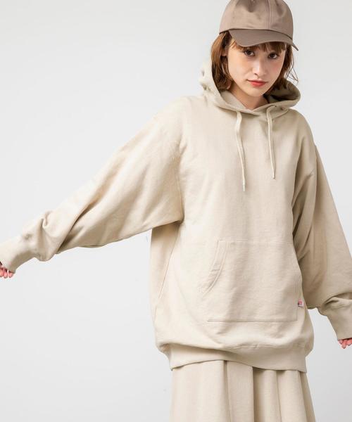 coen（コーエン）の「USAコットン裏毛フーデットパーカー（パーカー・レディース・ナチュラル/ホワイト/ダークグレー・FREE）」の3枚目の写真
