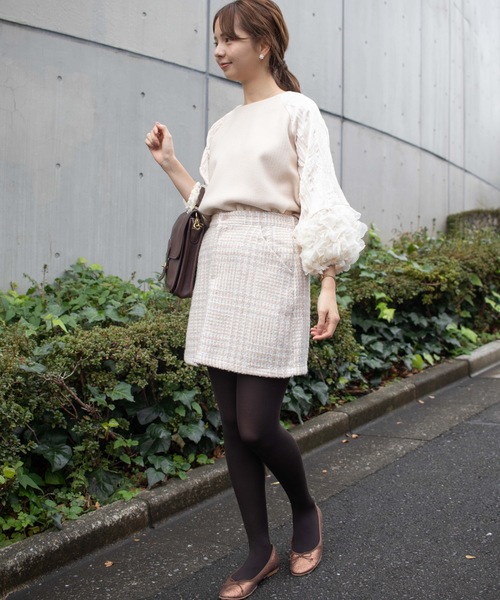 flower（フラワー）の「ゴージャスフラワートップ（Tシャツ/カットソー・レディース・アイボリー/ブラック・FREE）」の6枚目の写真