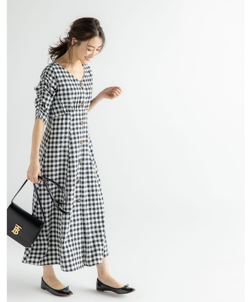 サッカーギンガムvネックワンピース ワンピース Nostalgia アンドドットノスタルジア のファッション通販 Zozotown