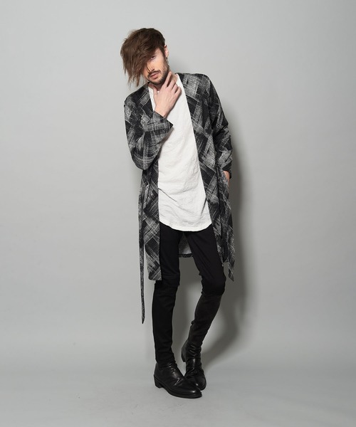 NO ID.（ノーアイディ）の「ボタンレスロングカーディガン（Tシャツ/カットソー・メンズ・ブラック/ネイビー/ワイン・1/2）」の13枚目の写真