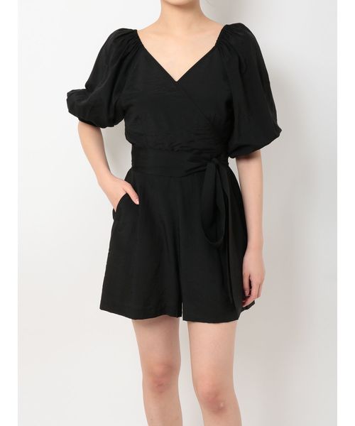 MERCURYDUO（マーキュリーデュオ）の「ボリュームスリーブカシュクールコンビネソン（ワンピース・レディース・ブラック/ブラウン・FREE）」の5枚目の写真