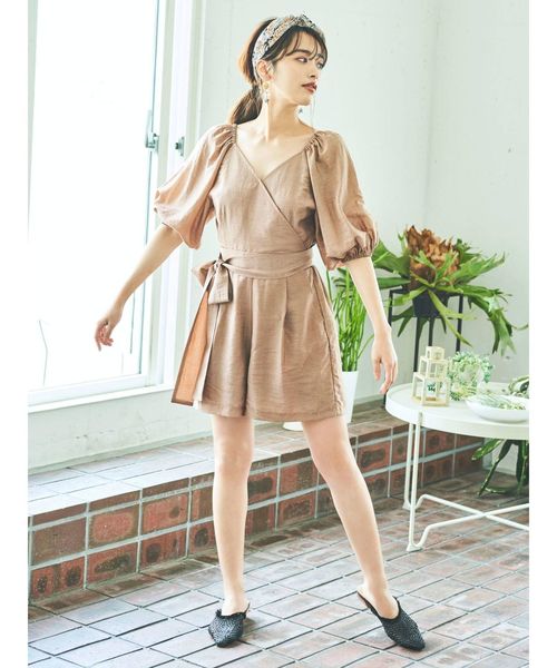 MERCURYDUO（マーキュリーデュオ）の「ボリュームスリーブカシュクールコンビネソン（ワンピース・レディース・ブラック/ブラウン・FREE）」の15枚目の写真