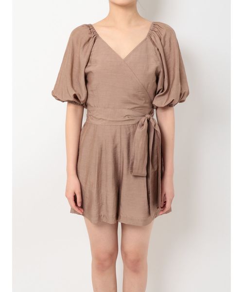 MERCURYDUO（マーキュリーデュオ）の「ボリュームスリーブカシュクールコンビネソン（ワンピース・レディース・ブラック/ブラウン・FREE）」の10枚目の写真