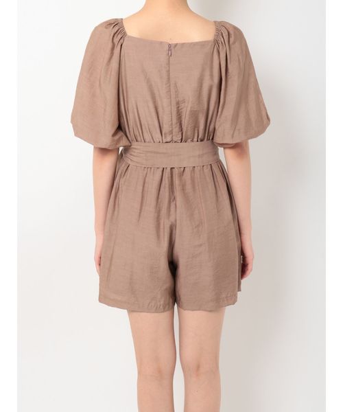 MERCURYDUO（マーキュリーデュオ）の「ボリュームスリーブカシュクールコンビネソン（ワンピース・レディース・ブラック/ブラウン・FREE）」の6枚目の写真