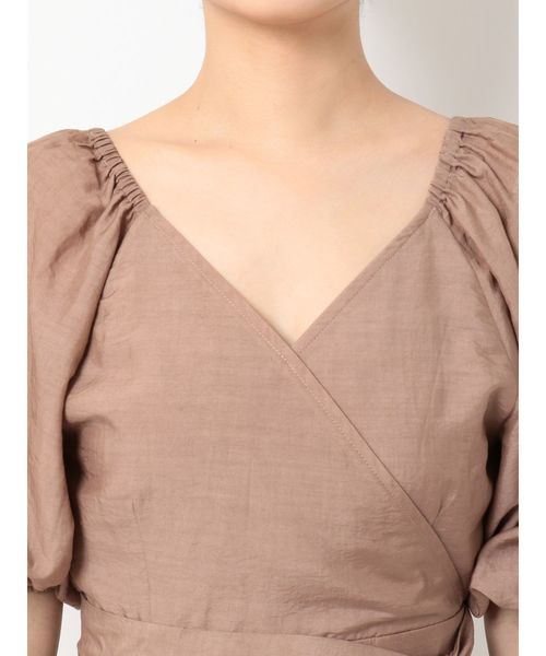 MERCURYDUO（マーキュリーデュオ）の「ボリュームスリーブカシュクールコンビネソン（ワンピース・レディース・ブラック/ブラウン・FREE）」の13枚目の写真