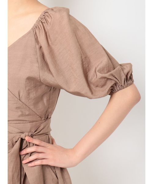 MERCURYDUO（マーキュリーデュオ）の「ボリュームスリーブカシュクールコンビネソン（ワンピース・レディース・ブラック/ブラウン・FREE）」の9枚目の写真