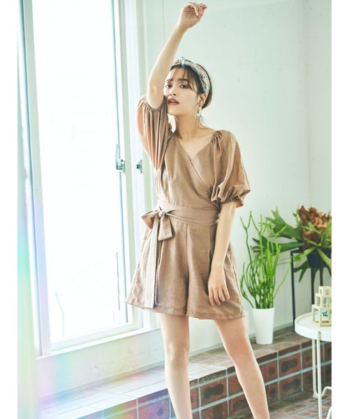 MERCURYDUO（マーキュリーデュオ）の「ボリュームスリーブカシュクールコンビネソン（ワンピース・レディース・ブラック/ブラウン・FREE）」の21枚目の写真