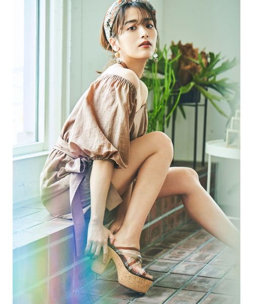 MERCURYDUO（マーキュリーデュオ）の「ボリュームスリーブカシュクールコンビネソン（ワンピース・レディース・ブラック/ブラウン・FREE）」の22枚目の写真