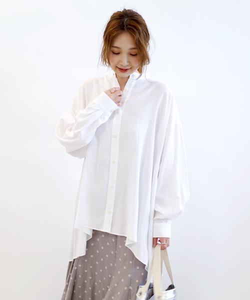 DouDou（ドゥドゥ）の「バックフレアブラウス（シャツ/ブラウス・レディース・オフホワイト/オレンジ/ミント・FREE）」の2枚目の写真