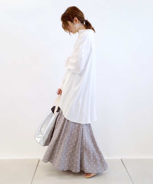 DouDou（ドゥドゥ）の「バックフレアブラウス（シャツ/ブラウス・レディース・オフホワイト/オレンジ/ミント・FREE）」の8枚目の写真