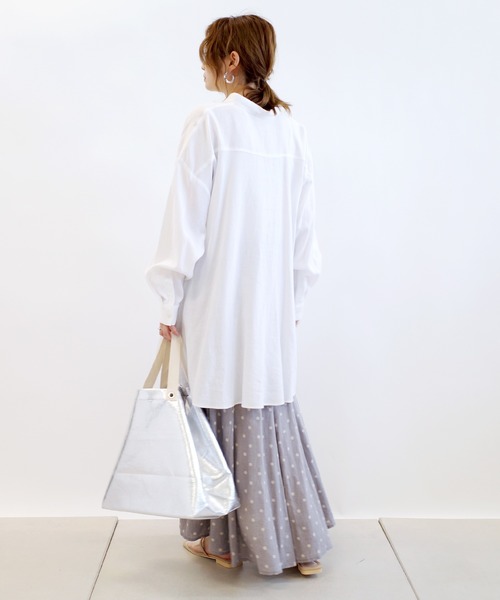 DouDou（ドゥドゥ）の「バックフレアブラウス（シャツ/ブラウス・レディース・オフホワイト/オレンジ/ミント・FREE）」の9枚目の写真