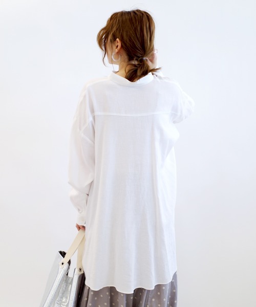 DouDou（ドゥドゥ）の「バックフレアブラウス（シャツ/ブラウス・レディース・オフホワイト/オレンジ/ミント・FREE）」の13枚目の写真