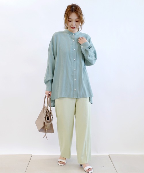 DouDou（ドゥドゥ）の「バックフレアブラウス（シャツ/ブラウス・レディース・オフホワイト/オレンジ/ミント・FREE）」の14枚目の写真