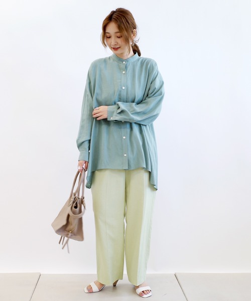 DouDou（ドゥドゥ）の「バックフレアブラウス（シャツ/ブラウス・レディース・オフホワイト/オレンジ/ミント・FREE）」の15枚目の写真