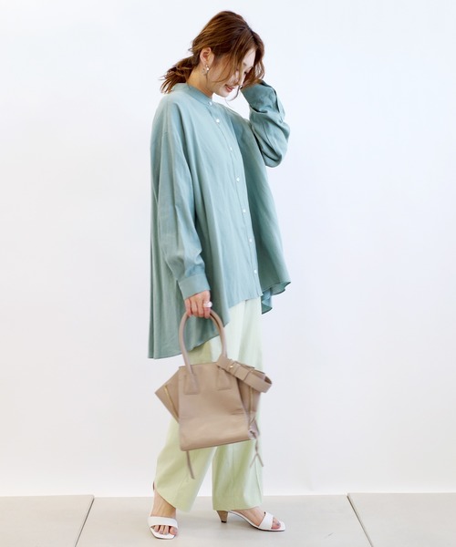 DouDou（ドゥドゥ）の「バックフレアブラウス（シャツ/ブラウス・レディース・オフホワイト/オレンジ/ミント・FREE）」の16枚目の写真