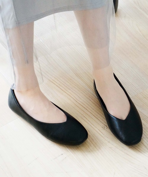 GeeRA(ジーラ)の「【美ラク】足にフィット!スクエアトウパンプス(パンプス)」|ブラック