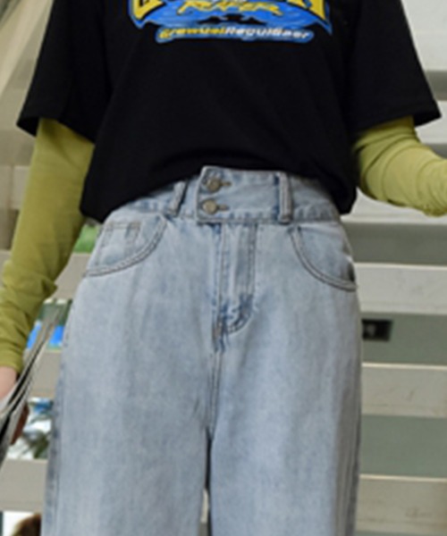 DAY CLOSET(デイ クローゼット)の「【大きいサイズ有】マニッシュ カットオフ ストレート デニムパンツ レディース(デニムパンツ・レディース・ライトブルー/ブラック/アイボリー/ブルー・S/M/L/2XL/XL)」の8枚目の写真