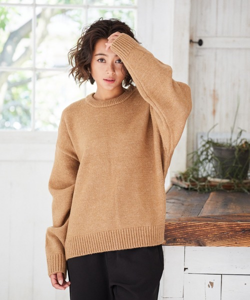 RIKKA FEMME(リッカファム)の「RIKKA FEMME/リッカファム セーター R20FW107(ニット/セーター・レディース・ブラウン/オフホワイト・FREE)」の4枚目の写真