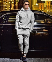 SOMEDIFF（サムディフ）の「【SOMEDIFF】裏ボアプルオーバー+ジョガーパンツラインストーンセットアップ（ルームウェア/パジャマ・メンズ）」