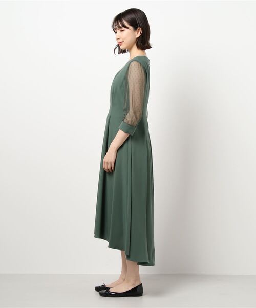未使用品 Impression ワンピース ドレス Clear シフォンスリーブワンピース お呼ばれドレス ドレス Clear Impression クリアインプレッション のファッション ドレス