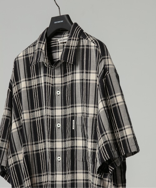 COOTIE / Madras Check S/S Shirt -Black-