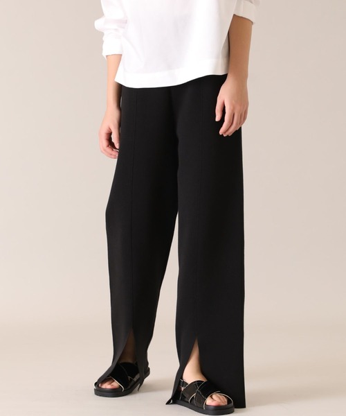 Luftrobe（ルフトローブ）の「《Luftrobe》フロントスリットニットパンツ（その他パンツ・レディース・ブラック/ベージュ・9号）」の3枚目の写真