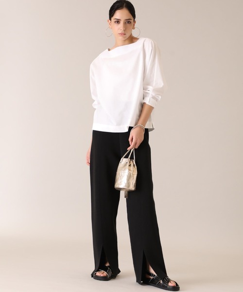 Luftrobe（ルフトローブ）の「《Luftrobe》フロントスリットニットパンツ（その他パンツ・レディース・ブラック/ベージュ・9号）」の7枚目の写真