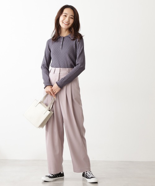 N.(N. Natural Beauty Basic)(エヌエヌナチュラルビューティーベーシック)の「2タックハイウエストパンツ(その他パンツ・レディース・ピンク/ブルー/ベージュ・MEDIUM)」の22枚目の写真