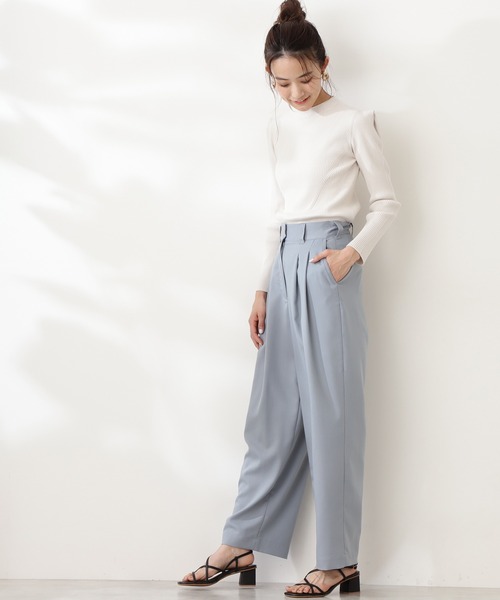 N.(N. Natural Beauty Basic)(エヌエヌナチュラルビューティーベーシック)の「2タックハイウエストパンツ(その他パンツ・レディース・ピンク/ブルー/ベージュ・MEDIUM)」の13枚目の写真