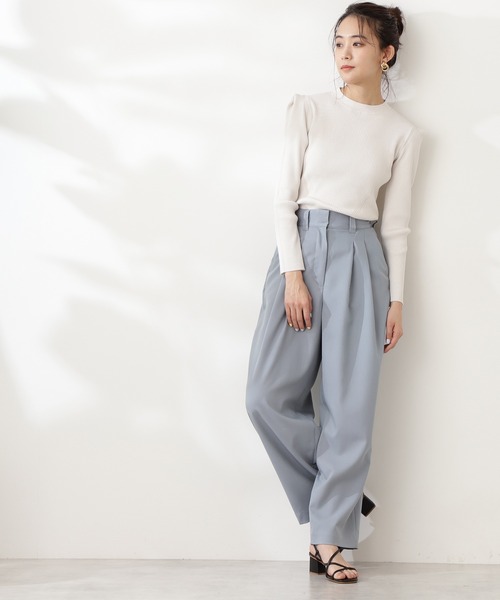 N.(N. Natural Beauty Basic)(エヌエヌナチュラルビューティーベーシック)の「2タックハイウエストパンツ(その他パンツ・レディース・ピンク/ブルー/ベージュ・MEDIUM)」の11枚目の写真