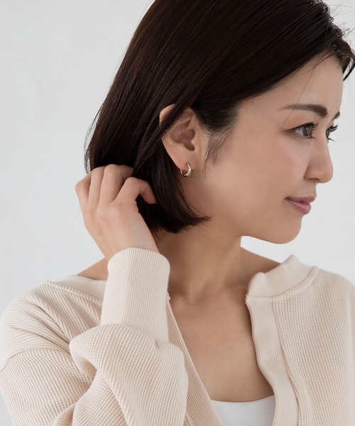 colleca la（コレカラ）の「ノンホール・2連フープイヤリング（イヤリング・レディース・シルバー/ゴールド・FREE）」の7枚目の写真