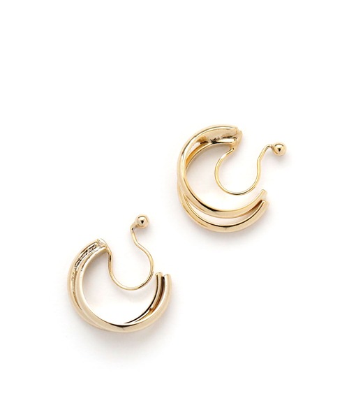 colleca la（コレカラ）の「ノンホール・2連フープイヤリング（イヤリング・レディース・シルバー/ゴールド・FREE）」の4枚目の写真