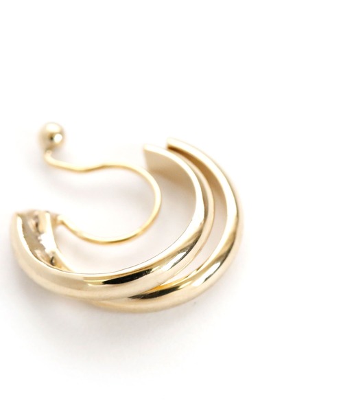 colleca la（コレカラ）の「ノンホール・2連フープイヤリング（イヤリング・レディース・シルバー/ゴールド・FREE）」の10枚目の写真