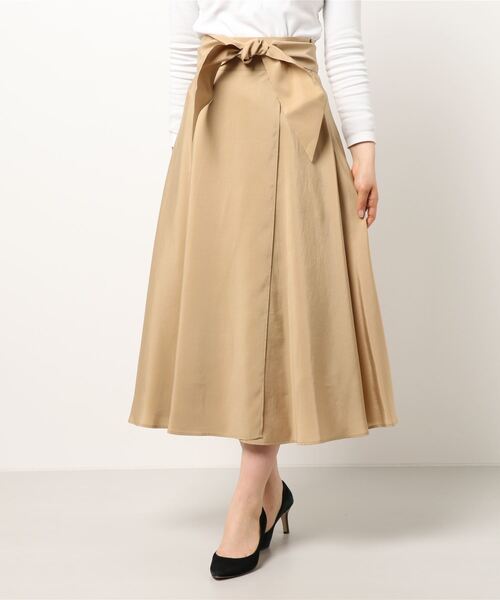 スカート スカートサッシュベルトラップフレアスカート スカート Heliopole エリオポール のファッション