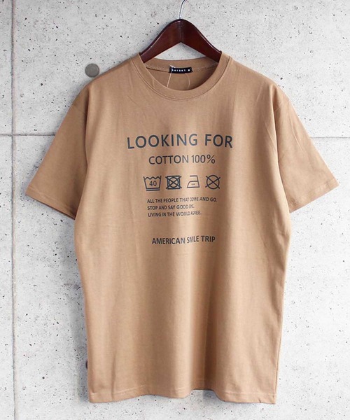 SHISKY(シスキー)の「プリント半袖Tシャツ カットソー(Tシャツ/カットソー・メンズ・モカ/ベージュ系/オフホワイト/オレンジ/ラベンダー/ホワイト系/ベージュ/ブラック/チャコール/ミント・M/L/XL)」の7枚目の写真