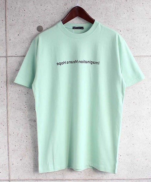 SHISKY(シスキー)の「プリント半袖Tシャツ カットソー(Tシャツ/カットソー・メンズ・モカ/ベージュ系/オフホワイト/オレンジ/ラベンダー/ホワイト系/ベージュ/ブラック/チャコール/ミント・M/L/XL)」の8枚目の写真