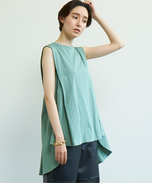 GALLARDAGALANTE（ガリャルダガランテ）の「タックフレアカットソー（Tシャツ/カットソー・レディース・チャコールグレー/パープル/ブラウン/ホワイト/レッド/グリーン/ブラック・FREE）」の5枚目の写真