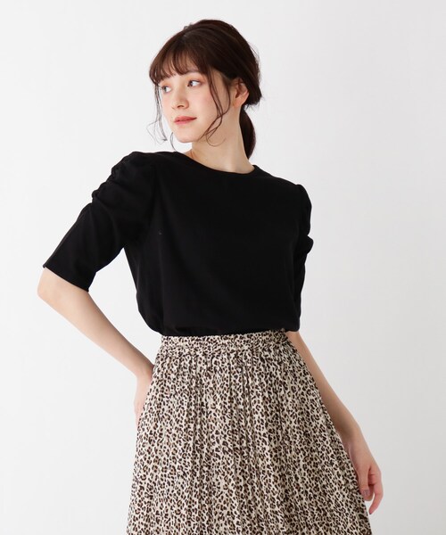 Cutie Blonde(キューティーブロンド)の「◆【S-L】バックリボンシャーリングカットソー(Tシャツ/カットソー・レディース・オフホワイト/ブラック/ライトブルー・01/02/03)」の7枚目の写真