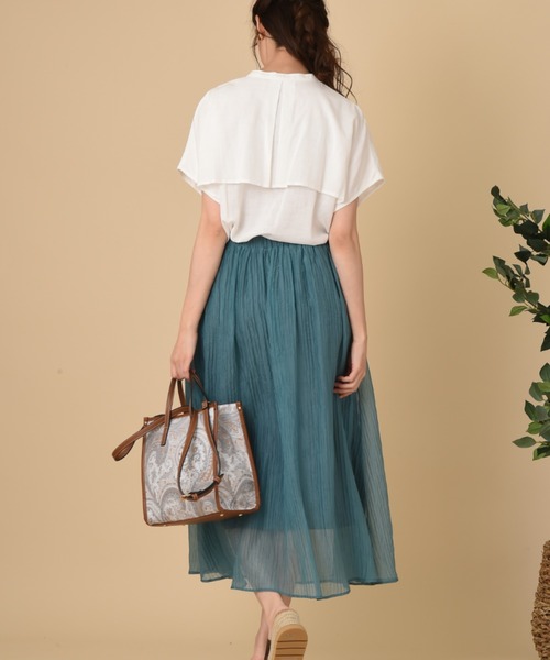 INTERPLANET（インタープラネット）の「麻混アンブレラヨークフレンチシャツ（シャツ/ブラウス・レディース・ブラック/オフホワイト/アイボリー・FREE）」の11枚目の写真