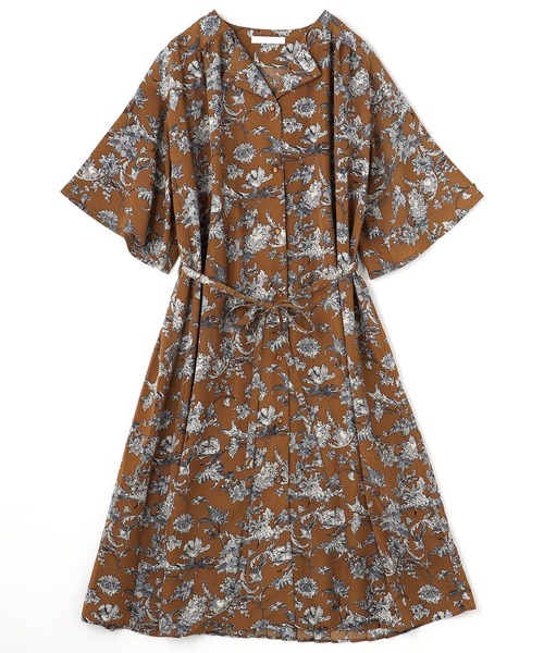 NICOLE white（ニコルホワイト）の「ボタニカル柄ワンピース（ワンピース・レディース・ブラック/ブラウン/ベージュ・FREE）」の12枚目の写真