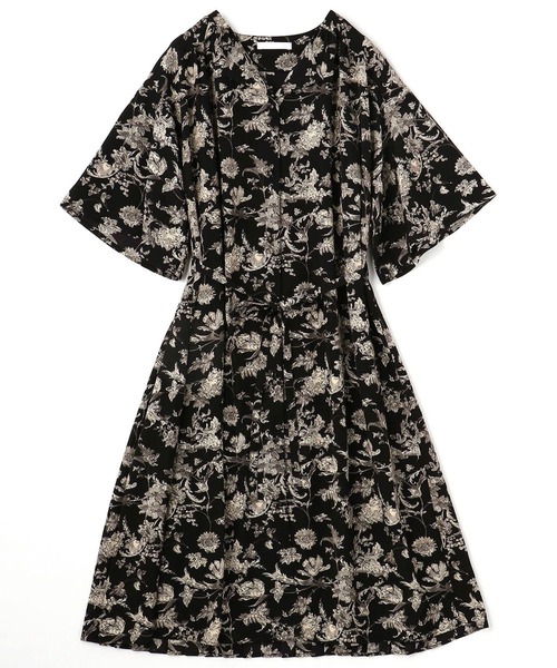 NICOLE white（ニコルホワイト）の「ボタニカル柄ワンピース（ワンピース・レディース・ブラック/ブラウン/ベージュ・FREE）」の19枚目の写真