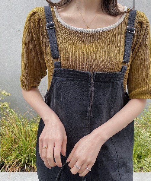 archives(アルシーヴ)の「【web限定item】配色パイピングリブプルオーバー(ニット/セーター・レディース・ホワイト/オフホワイト/ブラック/ベージュ/グリーン系その他・MEDIUM)」の5枚目の写真