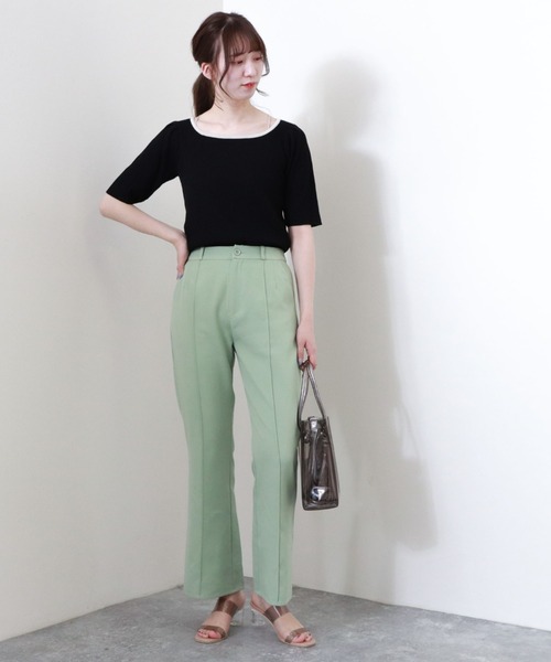 archives(アルシーヴ)の「【web限定item】配色パイピングリブプルオーバー(ニット/セーター・レディース・ホワイト/オフホワイト/ブラック/ベージュ/グリーン系その他・MEDIUM)」の8枚目の写真