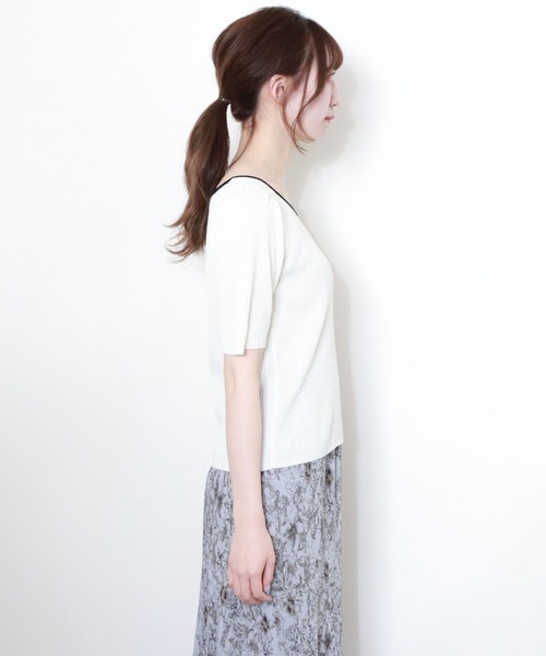 archives(アルシーヴ)の「【web限定item】配色パイピングリブプルオーバー(ニット/セーター・レディース・ホワイト/オフホワイト/ブラック/ベージュ/グリーン系その他・MEDIUM)」の17枚目の写真