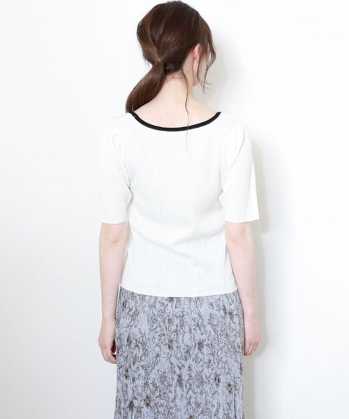 archives(アルシーヴ)の「【web限定item】配色パイピングリブプルオーバー(ニット/セーター・レディース・ホワイト/オフホワイト/ブラック/ベージュ/グリーン系その他・MEDIUM)」の14枚目の写真